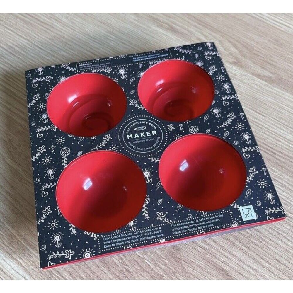 NEW Hot Chocolate Cocoa Bomb Maker‎ Red Silicone Molds
